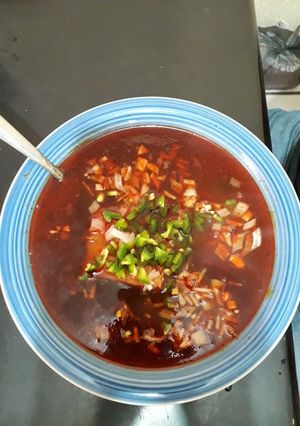 Una foto de Caldo de espinazo