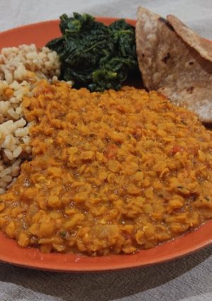 A picture of Vegan Red Lentil Dhal.