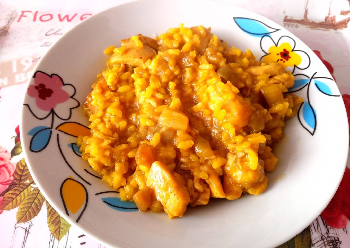 Arroz con pollo y berenjena 🍗🍆