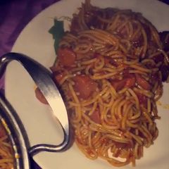 A picture of Jollof spaghetti.