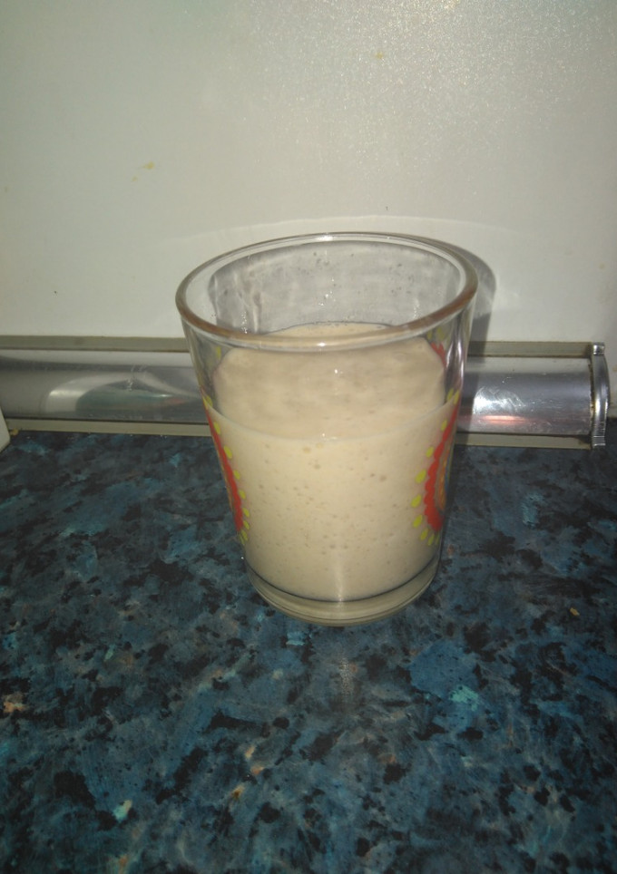 Una foto de Smoothie de plátano con helado de vainilla