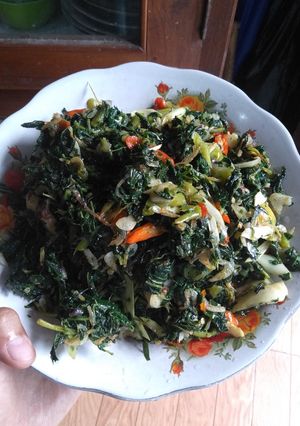 Foto resep Tumis daun singkong dan daun pepaya