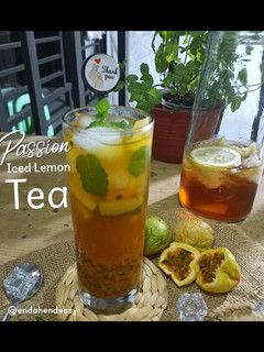 Foto resep Es Teh Lemon Markisa | Passion Fruit Lemon Tea 💛🫖