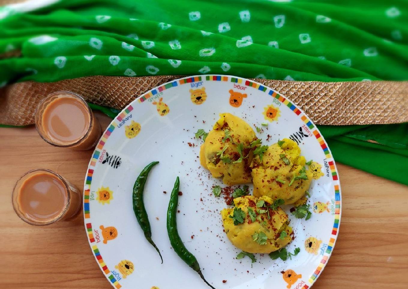 Steam batata vada (oil free)