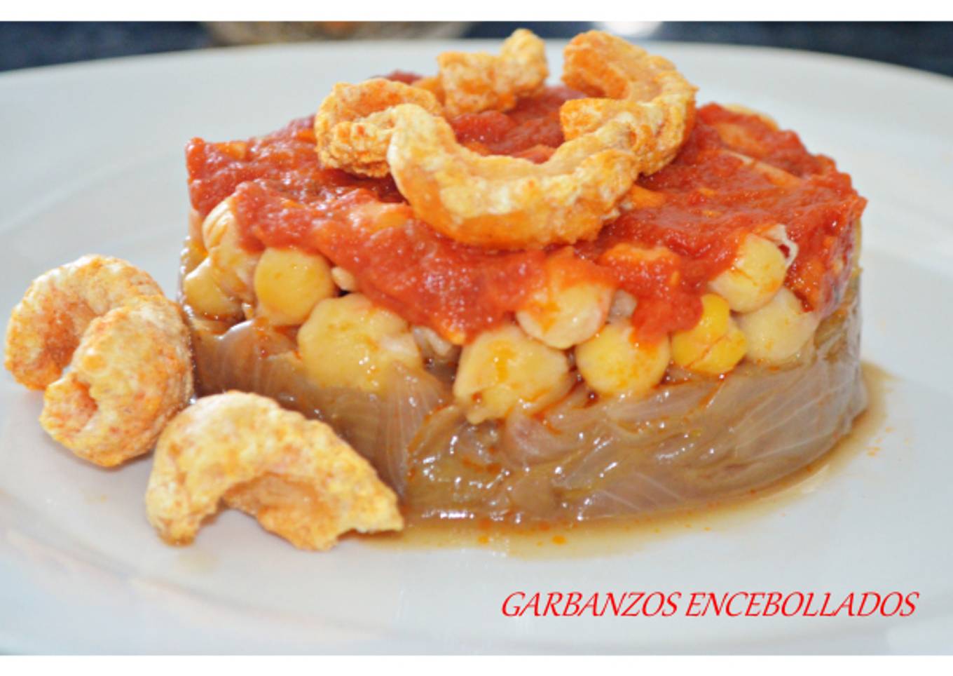 Garbanzos encebollados. (Thermomix)