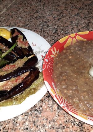 صورة لوصفة احلى عدس بجبه وباذنجان 👌😋