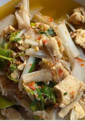 รูปของ แกงหยวกกล้วยใส่ไก่บ้าน🐓🍲
