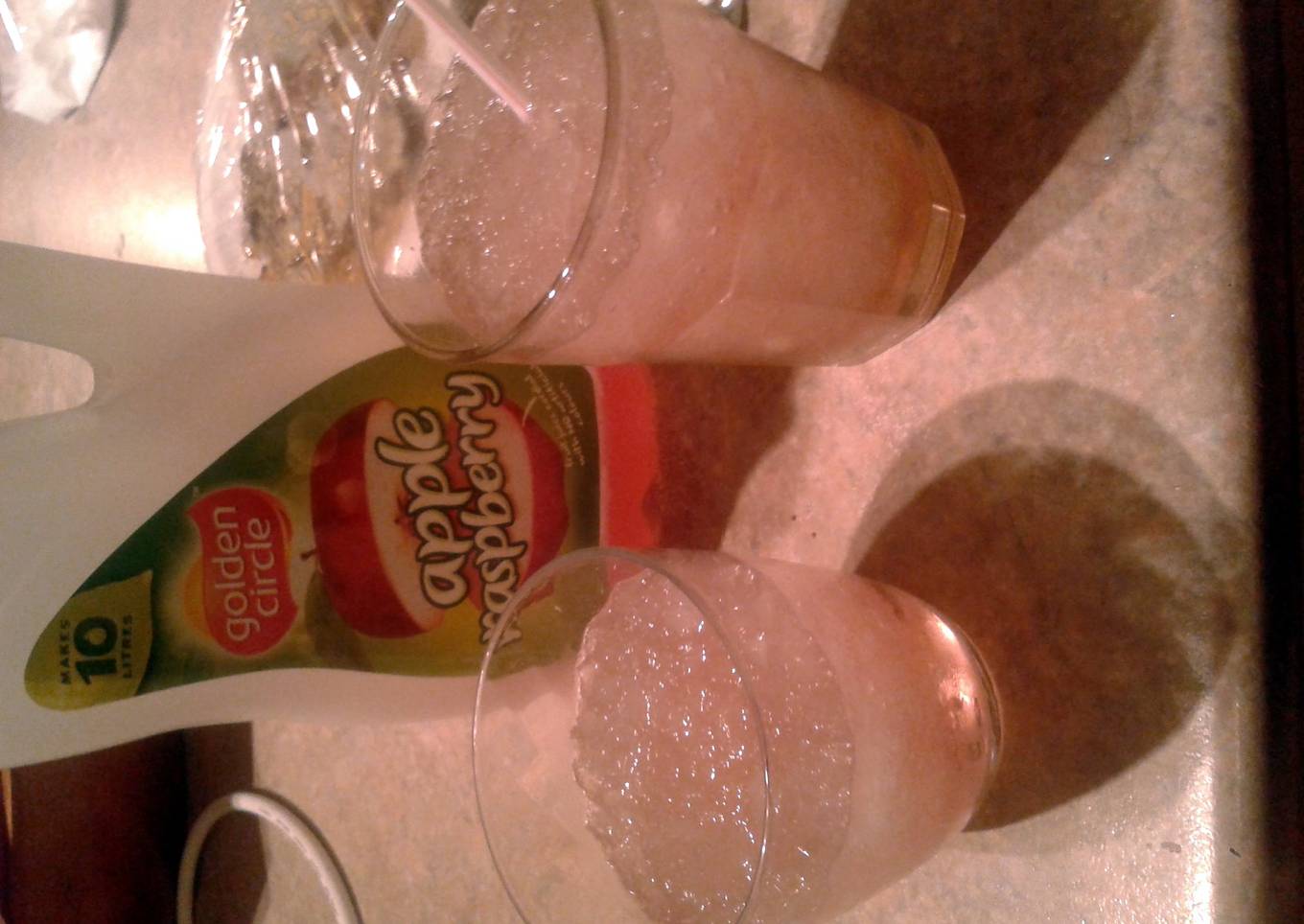 Apple Raspberry slushie