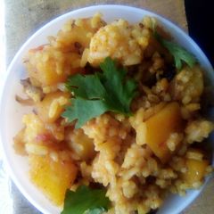 A picture of Potato fried rice.