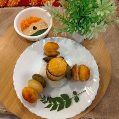 A picture of Independence day special - Tricolour appe with natural vegetable colour.