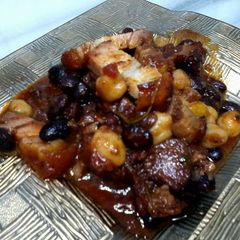 A picture of Roasted Pork With Chickpea Stew.
