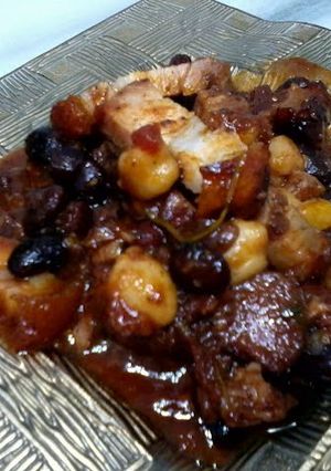 A picture of Roasted Pork With Chickpea Stew.