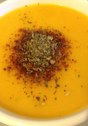 Una foto de Sopa de zapallo