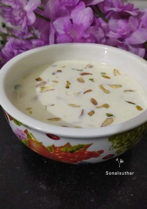A picture of Custard Apple Basundi.