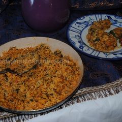 A picture of Persian spicy prawn with rice.