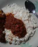 Chicken stew on white rice