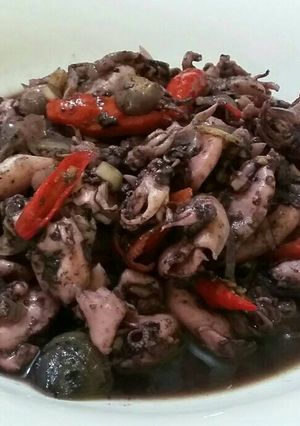 Foto resep Cumi Hitam Pedas ala Mama Valen