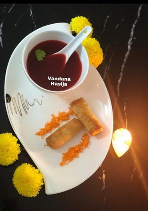 A picture of Beetroot And Carrot Soup.