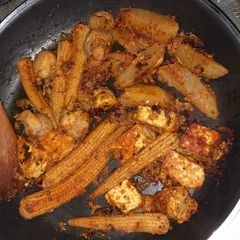 Paneer baby corn tandoori fry A picture of Paneer baby corn tandoori fry.