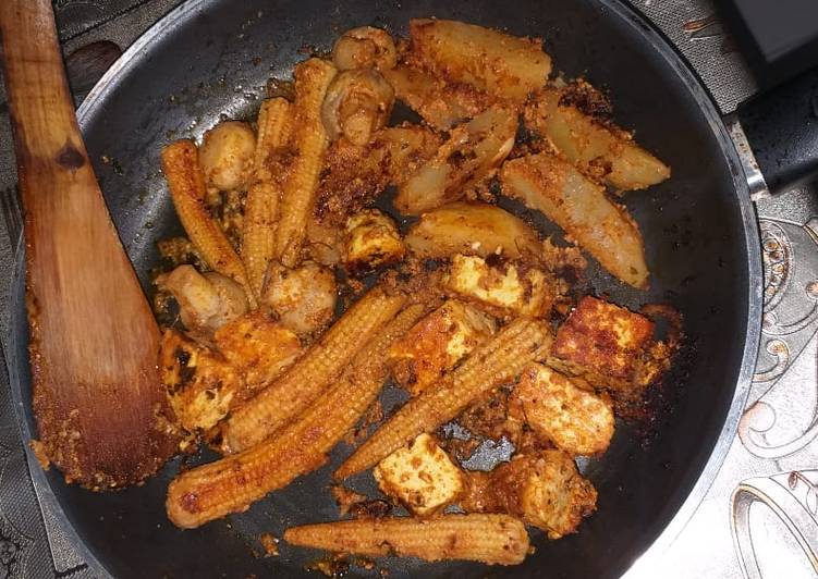 Paneer baby corn tandoori fry