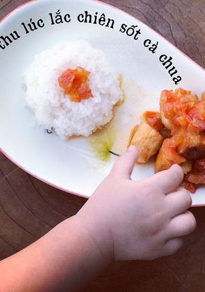 Hình của món Cá thu lúc lắc chiên sốt cà.