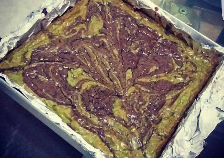 Simple Way to Make Ultimate Green Tea Cadbury Marble Fudgy Brownies