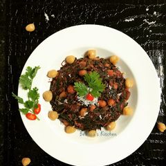 A picture of Red Spinach Stir Fry with Chickpeas & Coconut.