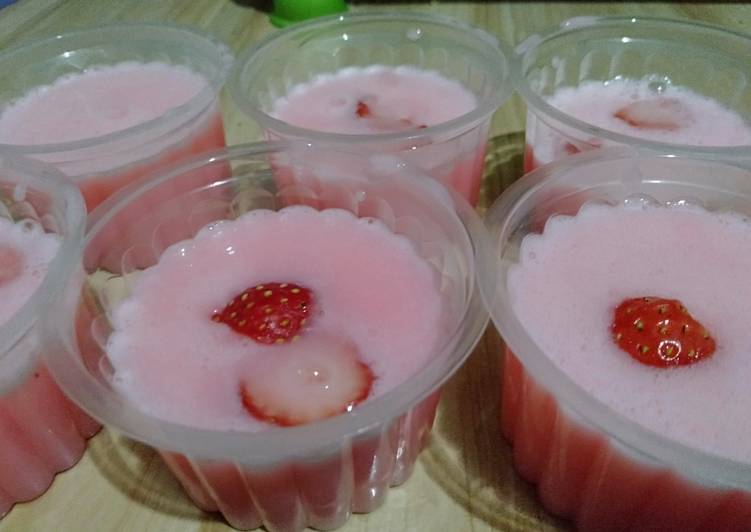 Bagaimana mengolah Puding  Susu Nutrijell Strawberry Anti Gagal