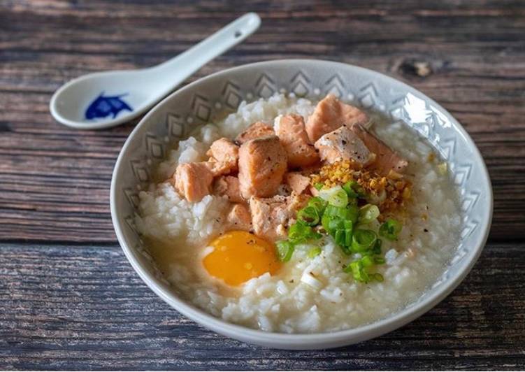 Easiest Way to Make Perfect Kao Tom Salmon - Thai rice congee with salmon