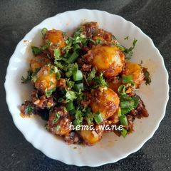 Honey chilli Baby potato starter A picture of Honey chilli Baby potato starter.