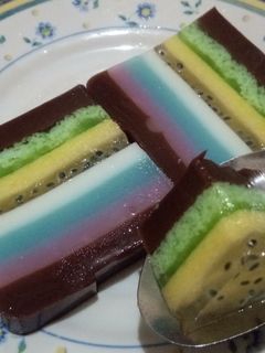 Foto resep Puding jely lapis lumut mentega