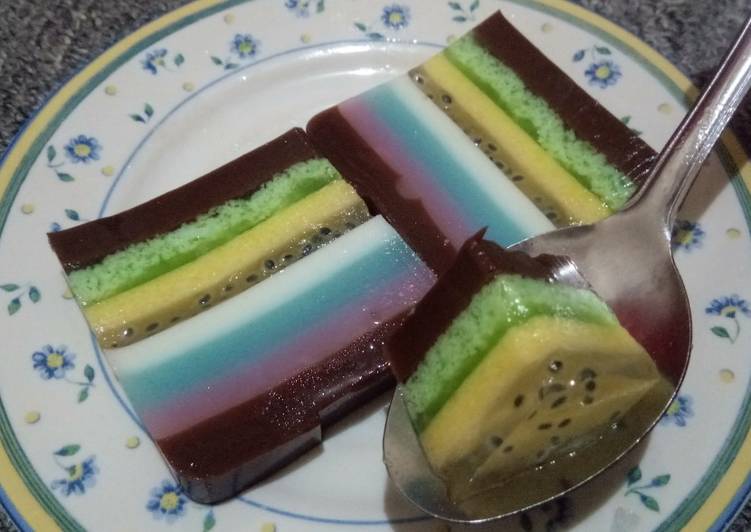 Resep masakan Puding jely lapis lumut mentega | Resep Bumbu Puding jely lapis lumut mentega Yang Enak Banget