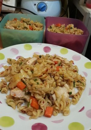 Foto resep Fusili chicken aglio-olio