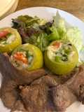 Chilacayote y ribeye