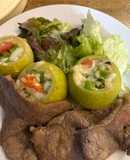 Chilacayote y ribeye