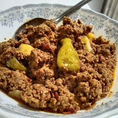 A picture of Aloo Qeema.