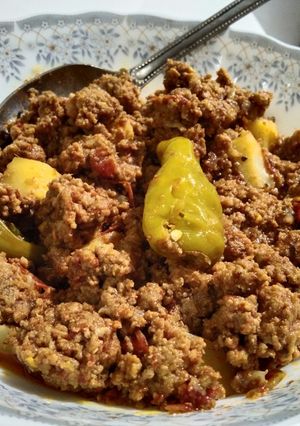 A picture of Aloo Qeema.