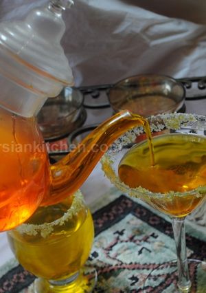 A picture of Persian Saffron (Zafaran) sharbat.