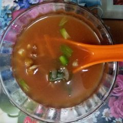A picture of Carrots & sprouted Chana soup.