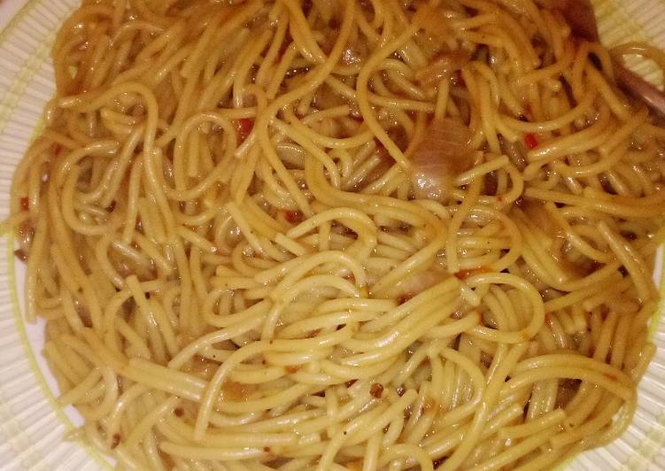 Recipe: Appetizing Spaghetti with locust bean(daddawa) This is Secret Recipe  From My Kitchen !!