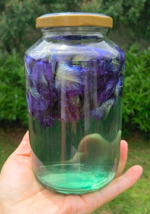 รูปของ น้ำส้มสายชูหมักดอกอัญชัน / Homemade Butterfly Pea Flower Vinegar
