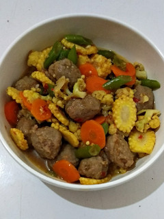 Foto resep Capcay bakso simple