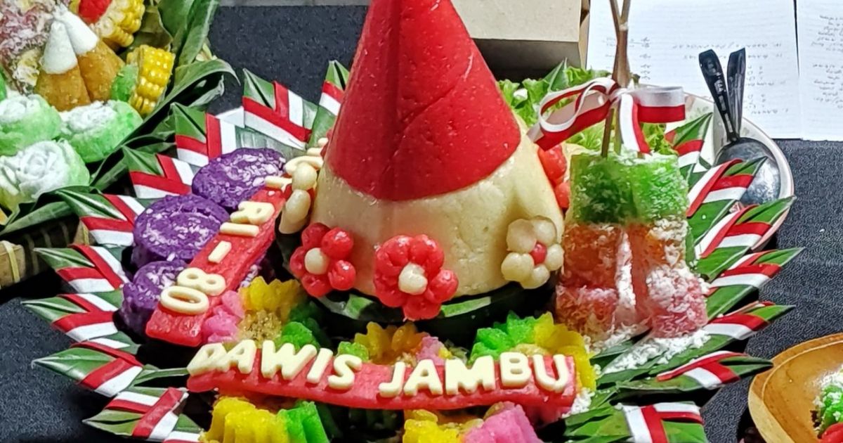 Tumpeng Jajan Pasar Gethuk Merah Putih