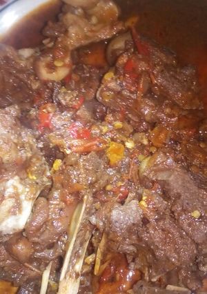 A picture of Ram meat pepper soup.
