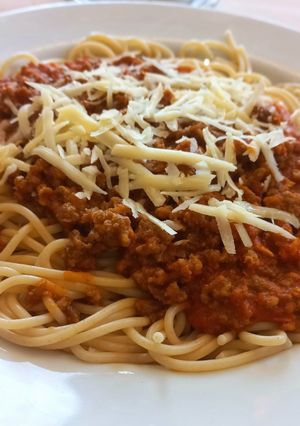 Una foto de Spaghetti a la Boloñesa