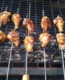 Brochetas de trutros ala