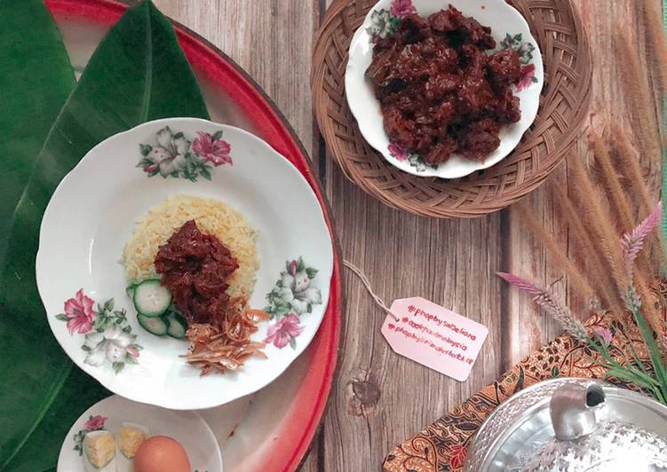 Langkah Mudah Memasak Nasi Kuning Daging Dendeng #Phopbylinimohd #Batch18 yang Yummy