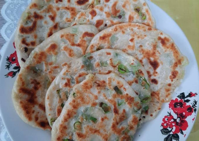 Sourdough scallion pancake