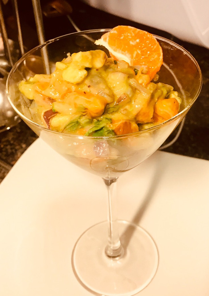 Una foto de Ceviche de camarón gambas