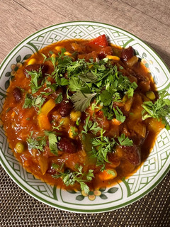 Una foto de Chili vegano